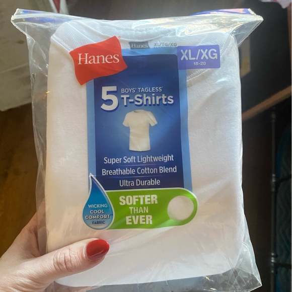Hanes Other - Hanes Boys' Tagless White T-Shirts 5-Pack